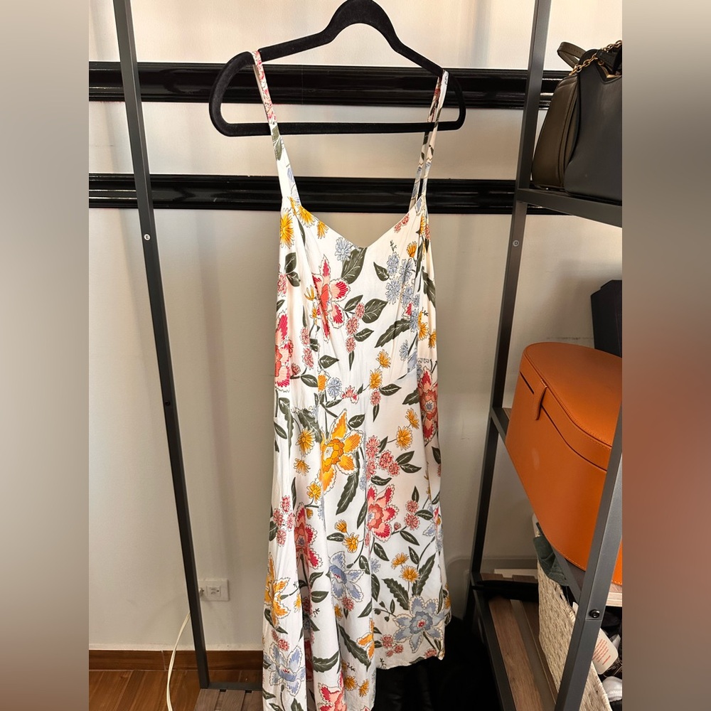 Old Navy Cream Floral Smocked Dress